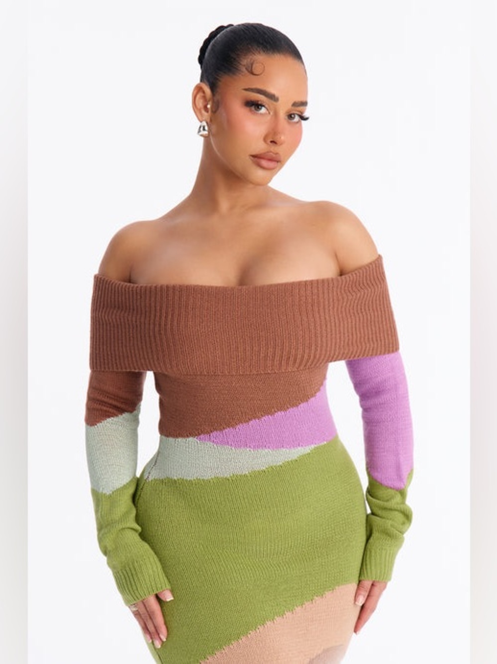 Shayna Off Shoulder Sweater Maxi Dress
Paid $54
